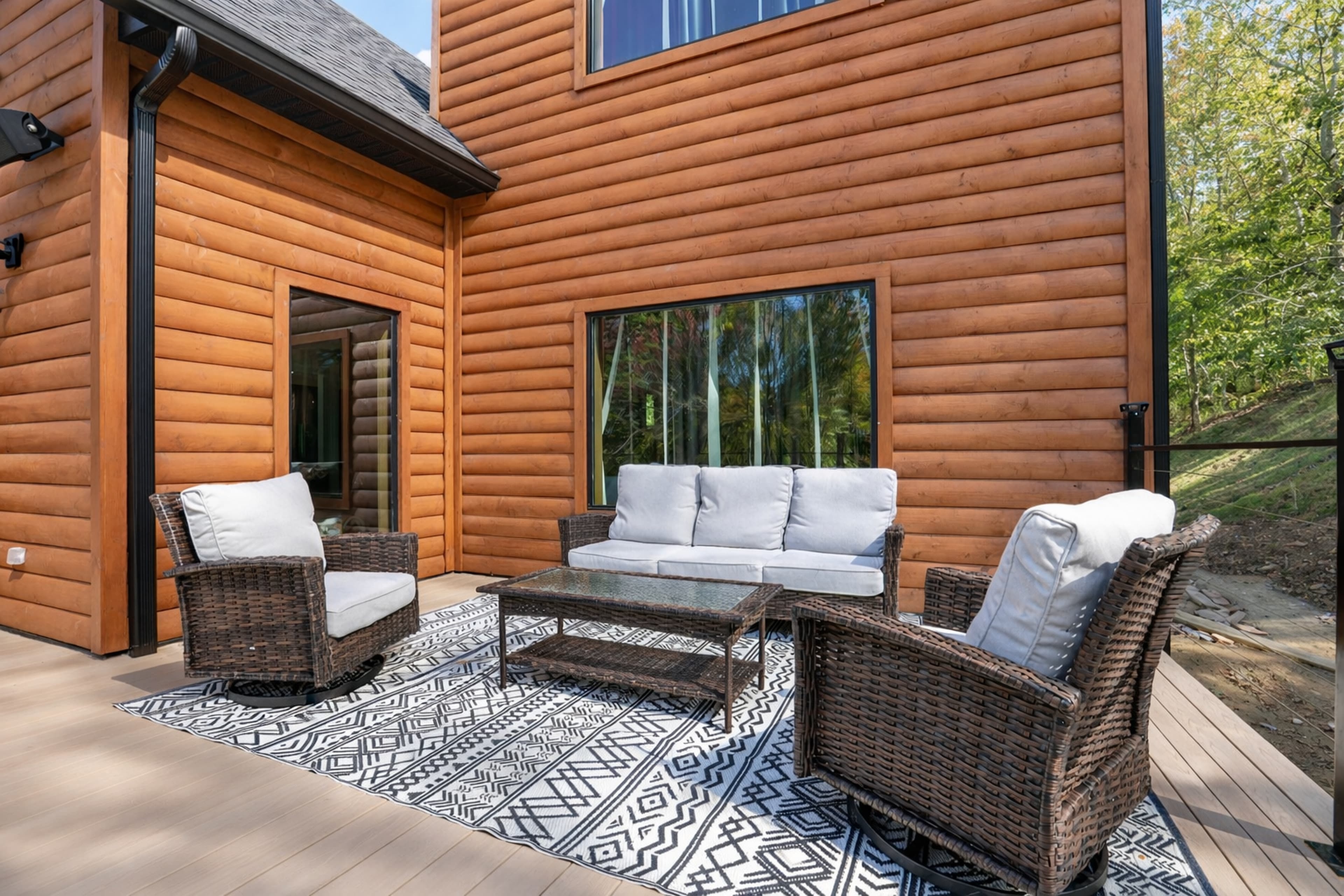 Outdoor deck among the trees